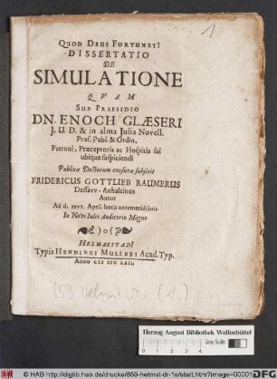 Dissertatio De Simulatione