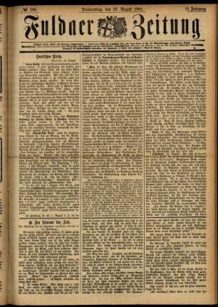 Ausgabe vom Donnerstag, den 27. August 1891.
