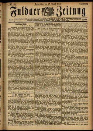 Ausgabe vom Donnerstag, den 27. August 1891.