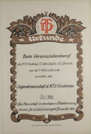 Album des Männer-Turnvereins zu Friedenau; Blatt 15