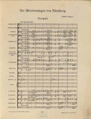 Die Meistersinger von Nürnberg : Vorspiel für großes Orchester
