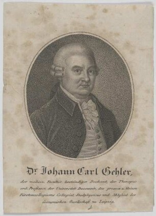 Bildnis des Johann Carl Gehler