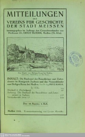 Die Baukunst der Benediktiner und Zisterzienser im Königreich Sachsen und das Nonnenkloster zum Heiligen Kreuz bei Meißen : II. Teil