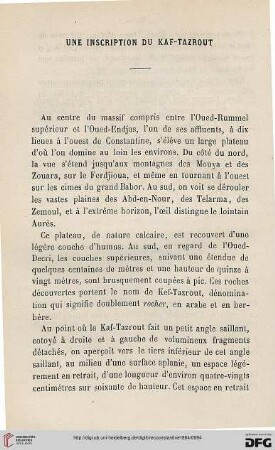 Une inscription du Kaf-Tazrout