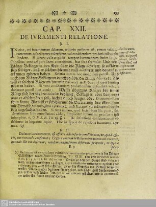 Cap. XXII. De Iuramenti Relatione