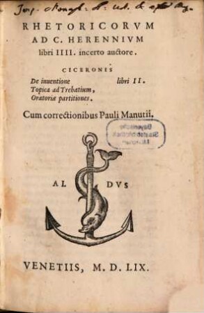 Rhetoricorum ad C. Herennium libri IIII