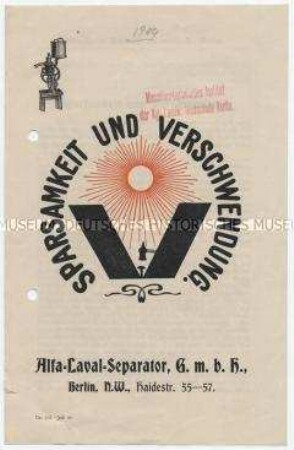 Sparsamkeit und Verschwendung.