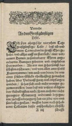Vorrede An den Großgünstigen Leser.