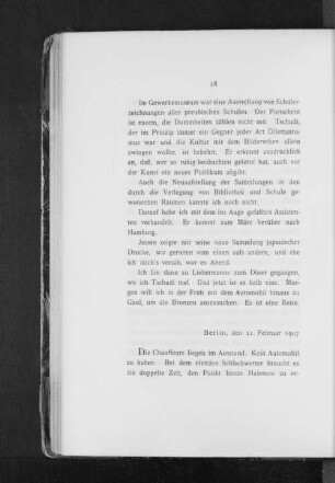 Berlin, den 21. Februar 1907