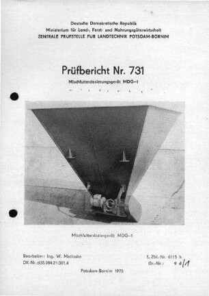 Mischfutterdosiergerät MDG-1