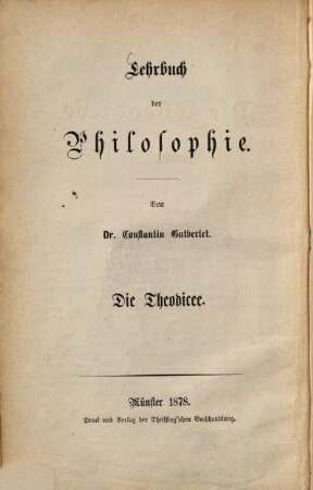 Lehrbuch der Philosophie. 1