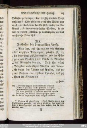 XIX. Geschichte der dramatischen Poesie.