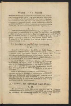 C.) Erörterung der beederseitigen Rechts-Gründe.
