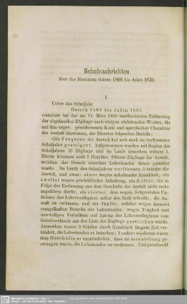 Schulnachrichten über das Biennium Ostern 1868 bis dahin 1870