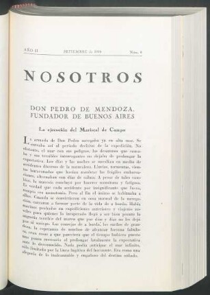 Don Pedro de Mendoza fundador de Buenos Aires : La ejecución del Mariscal de Campo