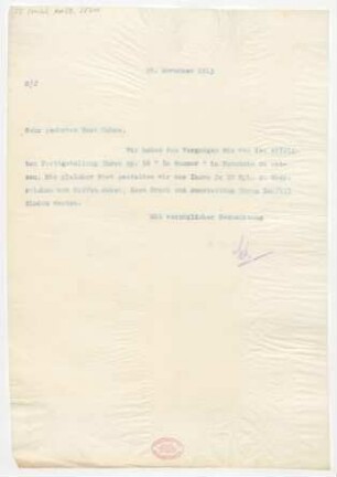 Brief an Robert Oehme : 22.11.1913