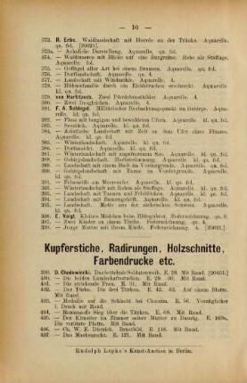 Kupferstiche, Radirungen, Holzschnitte, Farbdrucke etc.