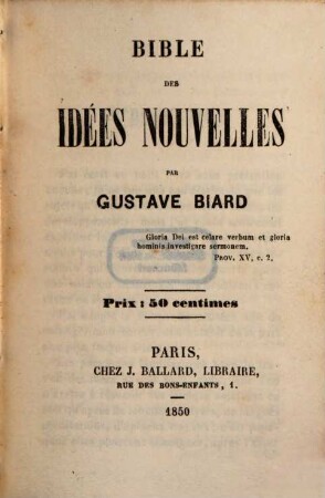 Bible des idées nouvelles