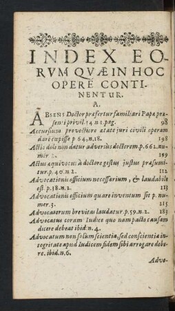 Index Eorvm Qvae In Hoc Opere Continentur.
