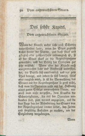 Das sechste Kapitel. Vom angewachsenen Staare.