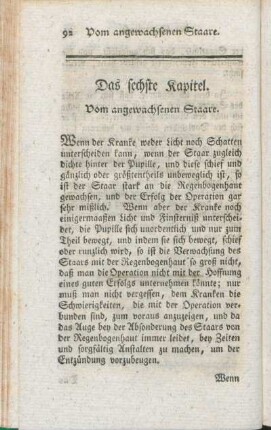 Das sechste Kapitel. Vom angewachsenen Staare.