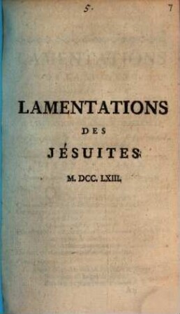 Lamentations des Jésuites
