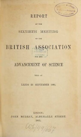 Report of the ... meeting. 60. 1890 (1891)