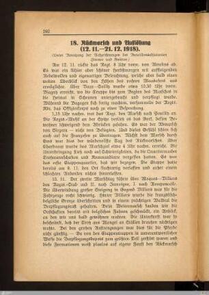 18. Rückmarsch und Auflösung