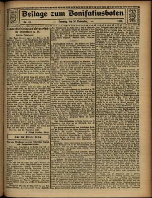 Zweite Ausgabe vom Sonntag, den 25. November 1928.