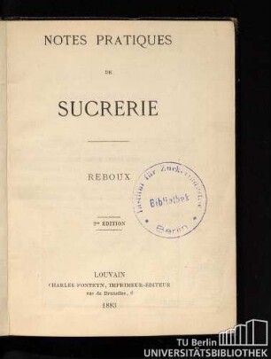 Notes pratiques de sucrerie