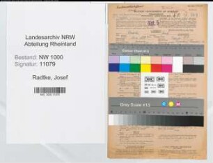 Entnazifizierung Josef Radtke, geb. 29.09.1902 (Bankangest.)