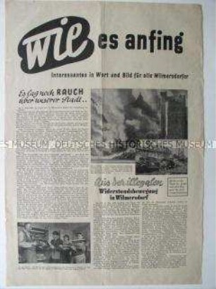 Sonderdruck der SED für die Bevölkerung des Berliner Bezirkes Wilmersdorf zur Wahl 1946