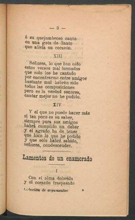 Lamentos de un enamorado