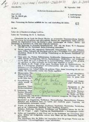 Hand- und maschinenschriftliche Aufzeichnungen von Henry Ries und Kopien von Dokumenten für seine Arbeit über das KZ Theresienstadt - Nachlass