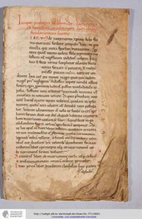 Hugo de S. Victore: De sacramentis christinae fidei (1)