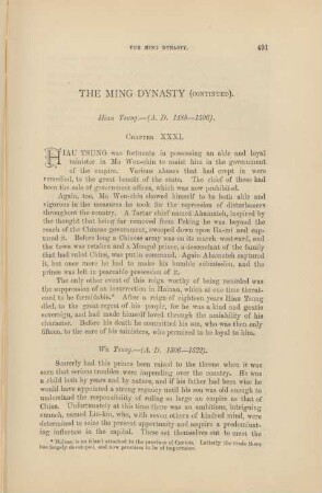 The Ming Dynasty (continued) ... - Chapter XXXI