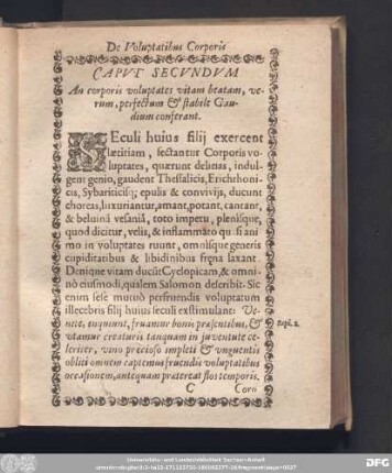 Caput Secundum An corporis voluptates vitam beatam, verum, perfectum & stabile Gaudium conferant.
