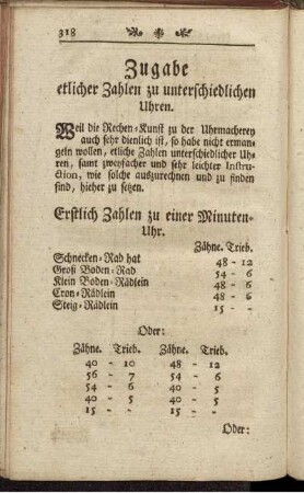 Zugabe etlicher Zahlen zu unterschiedlichen Uhren.