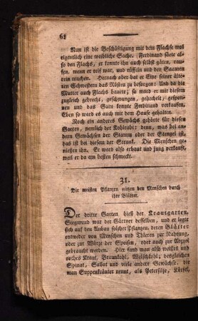 31. Die meisten Pflanzen nützen den Menschen durch ihre Blätter.
