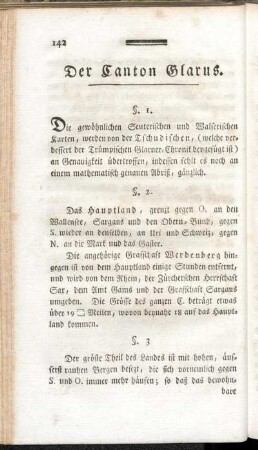 Der Canton Glarus.
