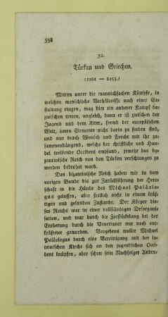 32. Tuerken und Griechen. (1261-1453)