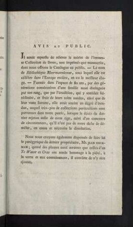 Avis Au Public