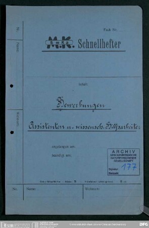 Bewerbungen um Stellen als Assistenten und wissenschaftliche Hilfsarbeiter