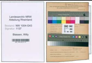 Entnazifizierung Willy Blassen , geb. 24.01.1911 (Angestellter)