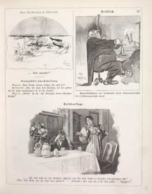 "Eine Vorstellung im Ostseebad" "Praktisch" "Selbstanklage"