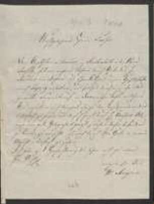 Brief von Heinrich Meyer an Johann Jacob Kohlhaas und Johann Jacob Kohlhaas