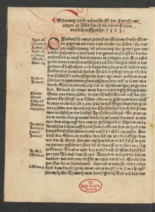 Ordenung unnd rechenschafft des Tewtschen ampts zu Alstet durch die diener Gottis newlich auffgericht. 1523.