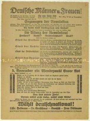 Aufruf der Deutschnationalen Volkspartei zur sächsischen Landtagswahl 1922
