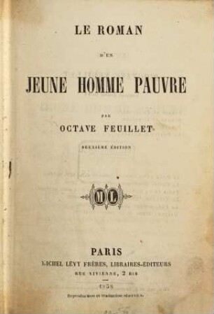 Le roman d'un jeune homme pauvre : par Octave Feuillet
