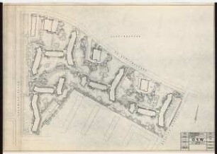 GSW-Siedlung, Berlin-Lankwitz: Lageplan mit Gartenplan 1:500